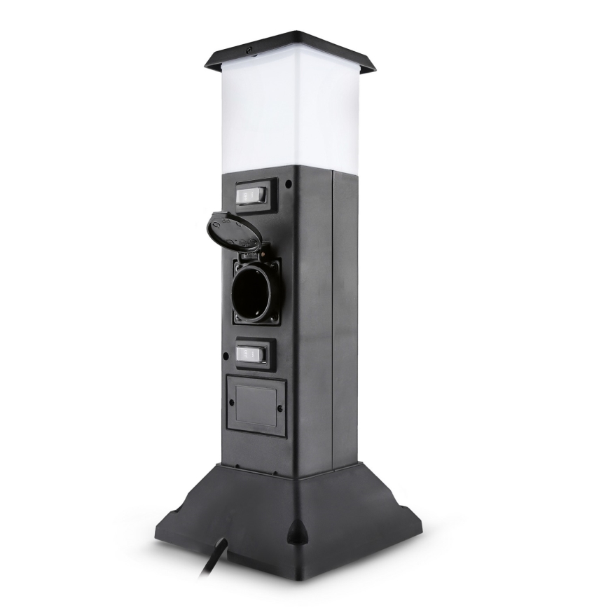 Brilagi - Lampada da esterno con 2 prese SCHUKO, 1x attacco E14 (max 15W), 230V, IP44, nera