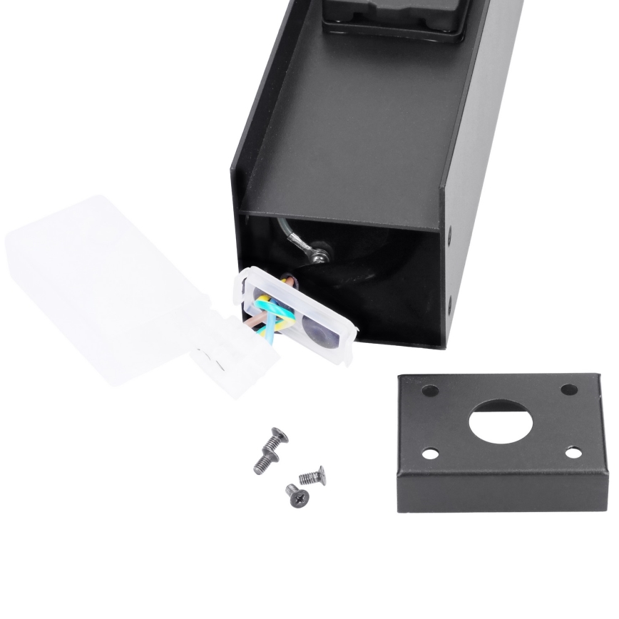 Brilagi - Lampada da esterno con 2 prese SCHUKO, 1x G9/11W/230V, IP44, nera