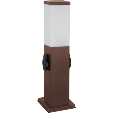 Brilagi - Lampada da esterno con 2 prese SCHUKO 1xE27/15W/230V 40 cm IP44 marrone