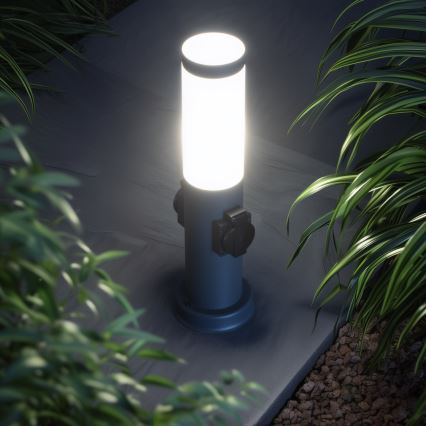 Brilagi - Lampada da esterno NOVA con 2 prese SCHUKO, 1xE27/15W/230V, 40 cm, IP44, antracite