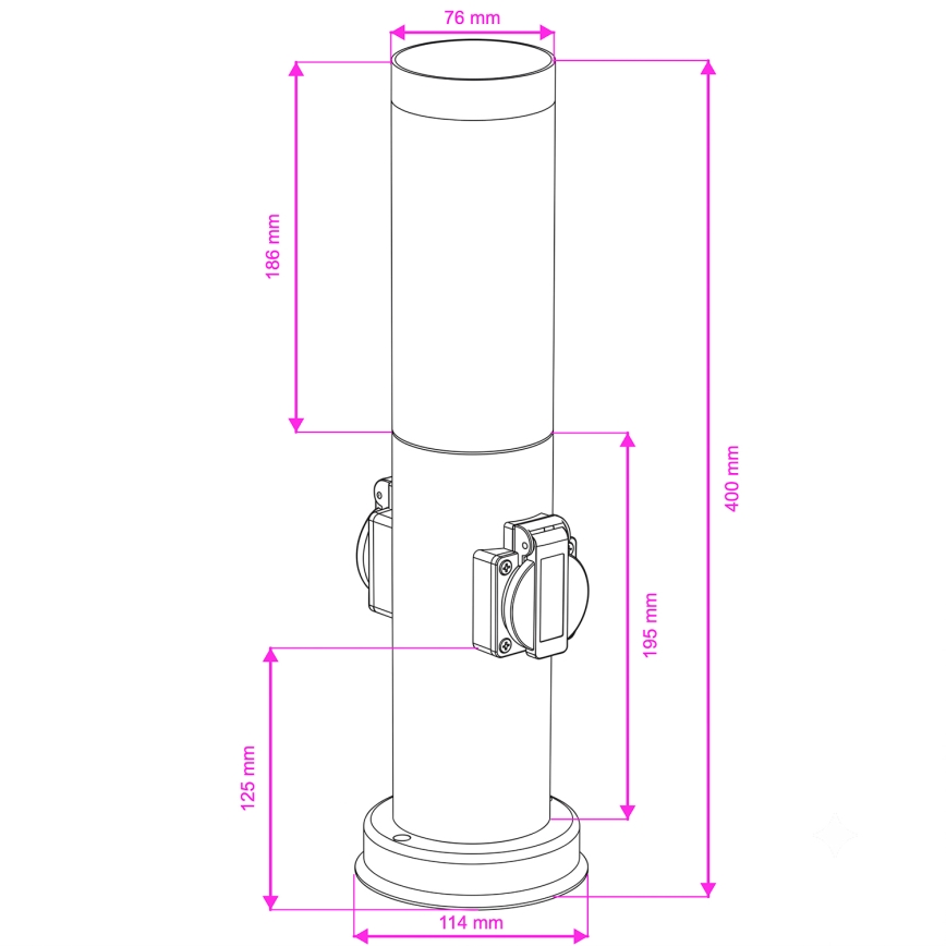 Brilagi - Lampada da esterno NOVA con 2 prese SCHUKO, 1xE27/15W/230V, 40 cm, IP44, antracite