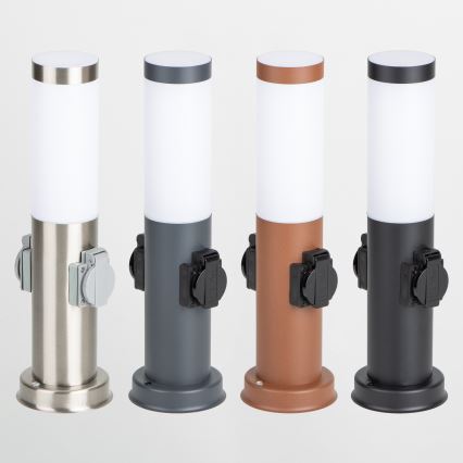 Brilagi - Lampada da esterno NOVA con 2 prese SCHUKO, 1xE27/15W/230V, 40 cm, IP44, antracite