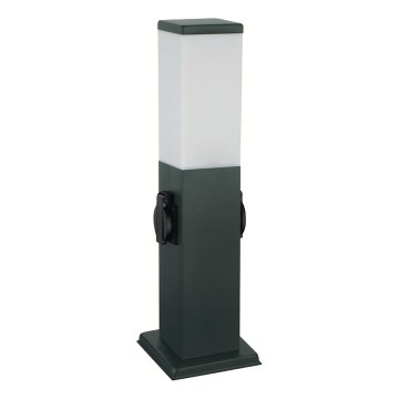 Brilagi - Lampada da esterno con 2 prese SCHUKO NOVA 1xE27/15W/230V 40 cm IP44 antracite
