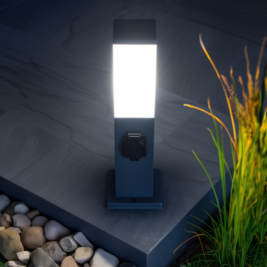 Brilagi - Lampada da esterno con 2 prese SCHUKO NOVA 1xE27/15W/230V 40 cm IP44 antracite