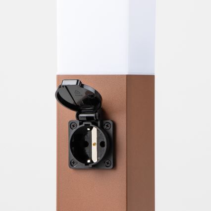 Brilagi - Lampada da esterno con 2 prese SCHUKO NOVA 1xE27/15W/230V 40 cm IP44 marrone