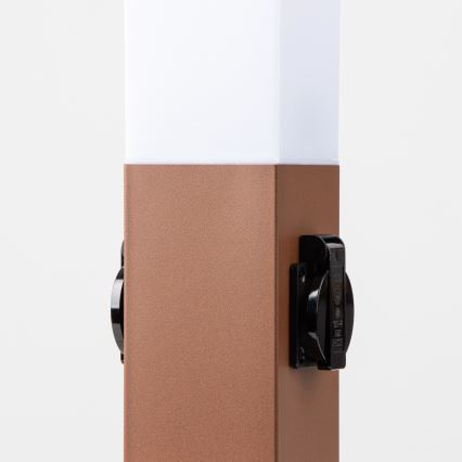Brilagi - Lampada da esterno con 2 prese SCHUKO NOVA 1xE27/15W/230V 40 cm IP44 marrone