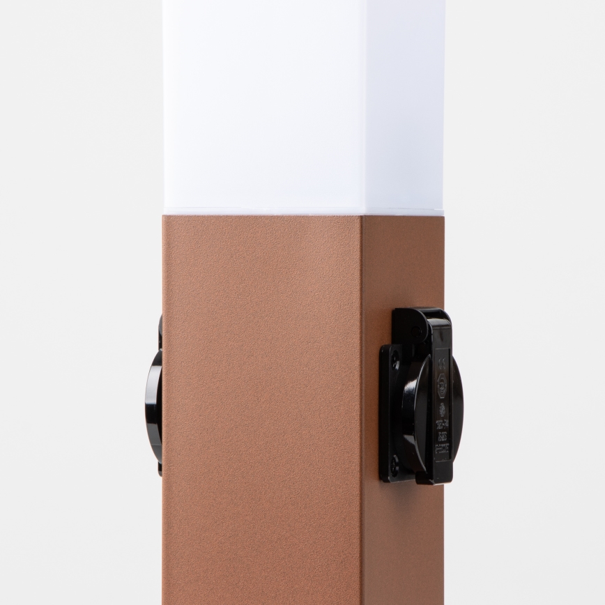 Brilagi - Lampada da esterno con 2 prese SCHUKO NOVA 1xE27/15W/230V 40 cm IP44 marrone