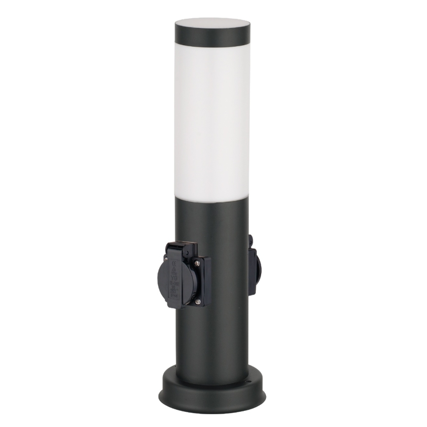Brilagi - Lampada da esterno con 2 prese SCHUKO NOVA 1xE27/15W/230V 40 cm IP44 nera