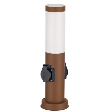 Brilagi - Lampada da esterno con 2 prese SCHUKO NOVA 1xE27/15W/230V 40 cm IP44 marrone