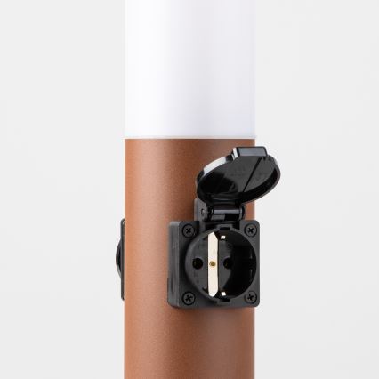 Brilagi - Lampada da esterno con 2 prese SCHUKO NOVA 1xE27/15W/230V 40 cm IP44 marrone