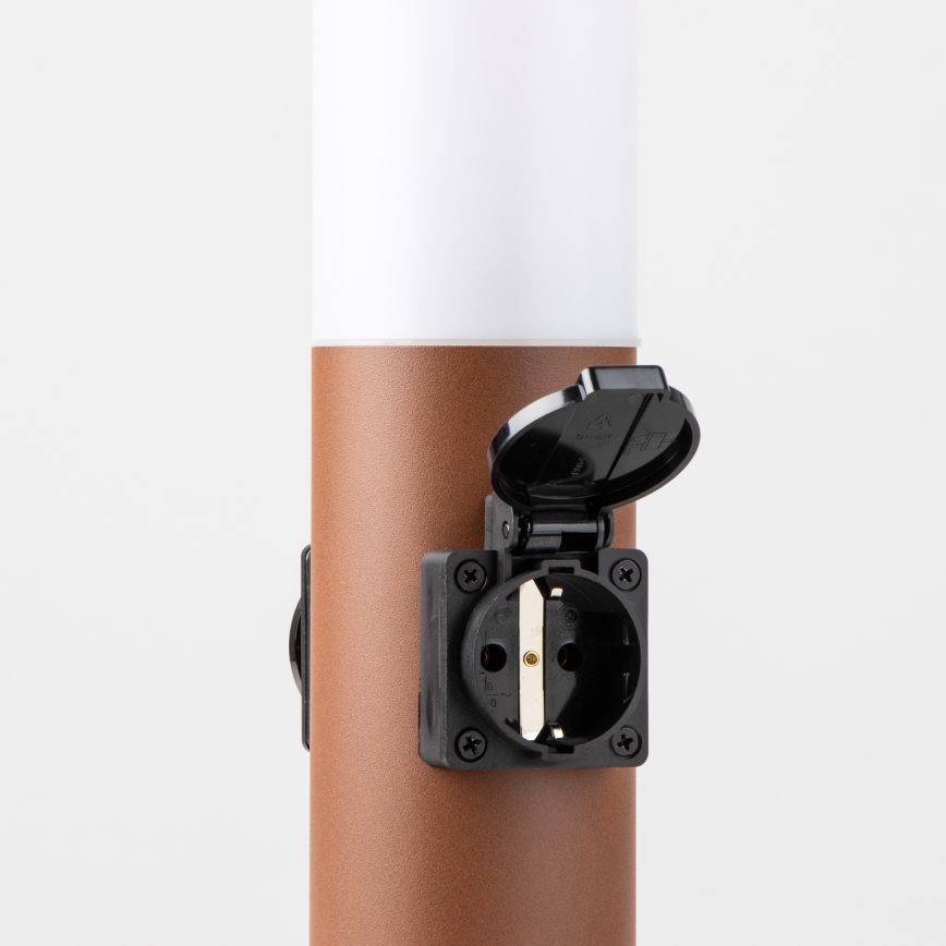 Brilagi - Lampada da esterno con 2 prese SCHUKO NOVA 1xE27/15W/230V 40 cm IP44 marrone