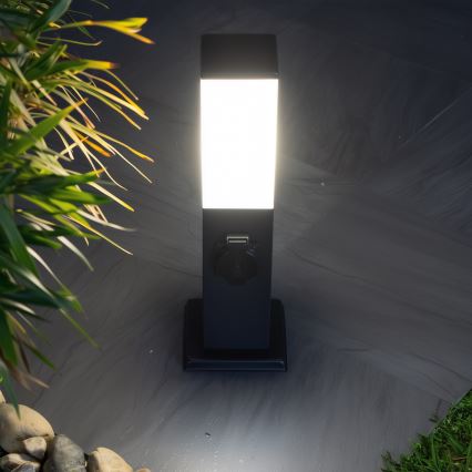 Brilagi - Lampada da esterno NOVA con 2 prese SCHUKO 1x E27/15W/230V 40 cm IP44 nero