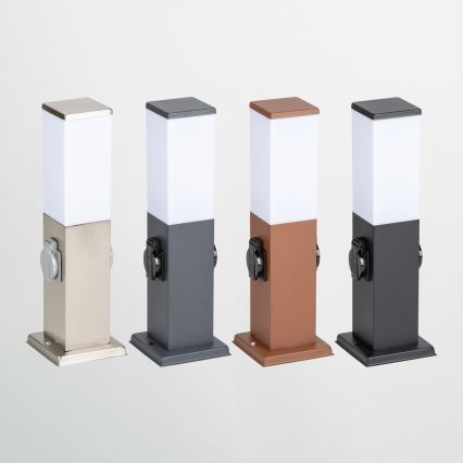 Brilagi - Lampada da esterno NOVA con 2 prese SCHUKO 1x E27/15W/230V 40 cm IP44 nero