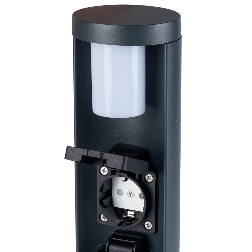 Brilagi - Lampada da esterno con 2 prese SCHUKO PILLAR 1xG9/11W/230V IP44 antracite