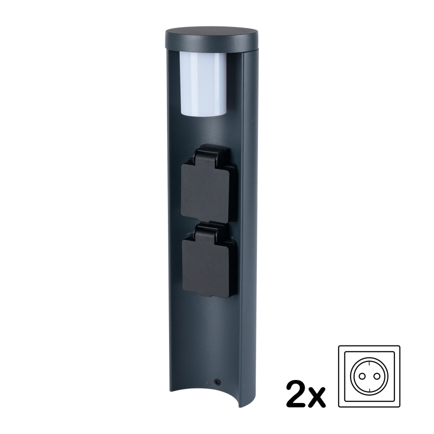 Brilagi - Lampada da esterno con 2 prese SCHUKO PILLAR 1xG9/11W/230V IP44 antracite