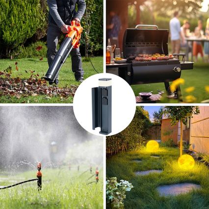 Brilagi - Lampada da esterno con 2 prese SCHUKO PILLAR 1xG9/11W/230V IP44 antracite