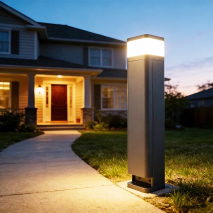 Brilagi - Lampada da esterno con 2 prese SCHUKO PILLAR 1xG9/11W/230V IP44 antracite
