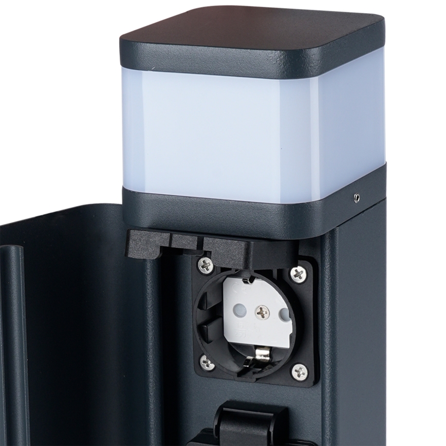 Brilagi - Lampada da esterno con 2 prese SCHUKO PILLAR 1xG9/11W/230V IP44 antracite