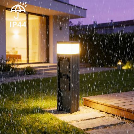 Brilagi -Lampada da esterno con 2 prese SCHUKO PILLAR 1xG9/11W/230V IP44 antracite