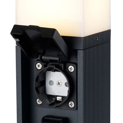 Brilagi -Lampada da esterno con 2 prese SCHUKO PILLAR 1xG9/11W/230V IP44 antracite