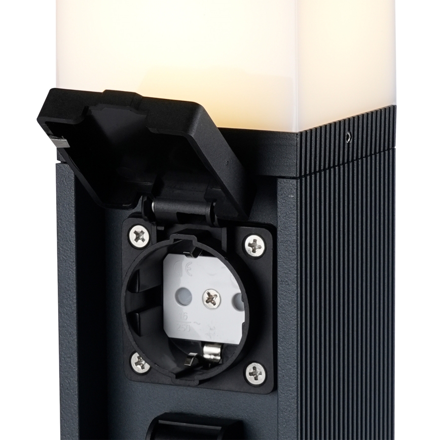 Brilagi -Lampada da esterno con 2 prese SCHUKO PILLAR 1xG9/11W/230V IP44 antracite