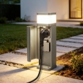 BRILAGI - Lampada da esterno con 2 prese SCHUKO PILLAR 1xG9/11W/230V IP44 grigia