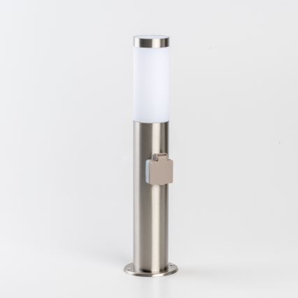 BRILAGI - Lampada da esterno con presa elettrica ELIA 1xE27/20W/230V IP44 50 cm cromo satinato