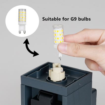 Brilagi - Lampada da parete esterna con presa SCHUKO PILLAR 1xG9/11W/230V IP44 antracite