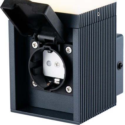 Brilagi - Lampada da parete esterna con presa SCHUKO PILLAR 1xG9/11W/230V IP44 antracite