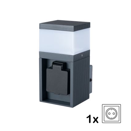 Brilagi - Lampada da parete esterna con presa SCHUKO PILLAR 1xG9/11W/230V IP44 antracite