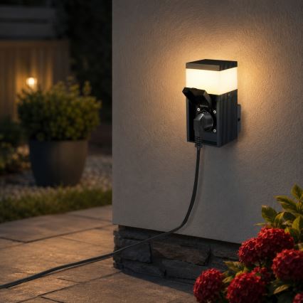Brilagi - Lampada da parete esterna con presa SCHUKO PILLAR 1xG9/11W/230V IP44 antracite