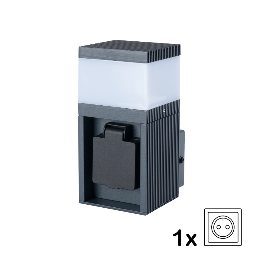 Brilagi - Lampada da parete esterna con presa SCHUKO PILLAR 1xG9/11W/230V IP44 antracite