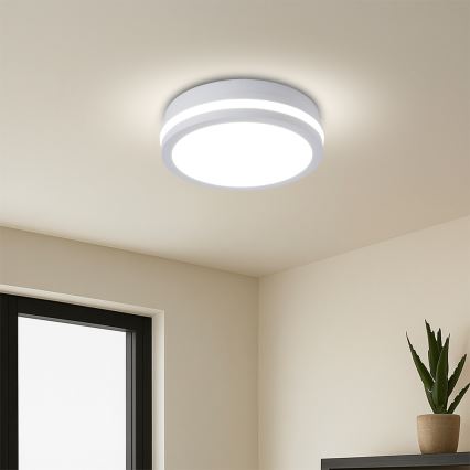 Brilagi - Lampada da soffitto LED per esterni con sensore BENE LED/18W/230V Ø 21,5 cm bianca IP54