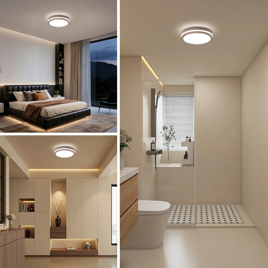 Brilagi - Lampada da esterno LED con sensore BENE LED/24W/230V Ø 26 cm marrone IP54