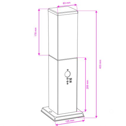 Brilagi - Lampada da esterno con sensore di movimento NOVA 1xE27/15W/230V 40 cm IP44 nero