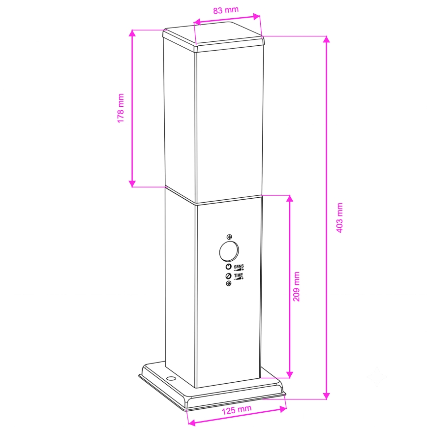 Brilagi - Lampada da esterno con sensore di movimento NOVA 1xE27/15W/230V 40 cm IP44 nero