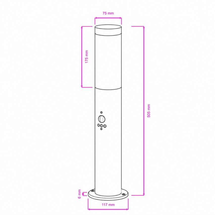 BRILAGI - Lampada da esterno con sensore ELIA 1xE27/20W/230V IP44 50 cm antracite