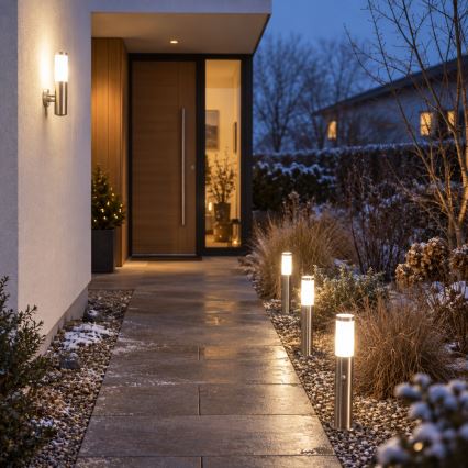 BRILAGI - Lampada da esterno con sensore di movimento ELIA 1xE27/20W/230V IP44 50 cm cromo opaco