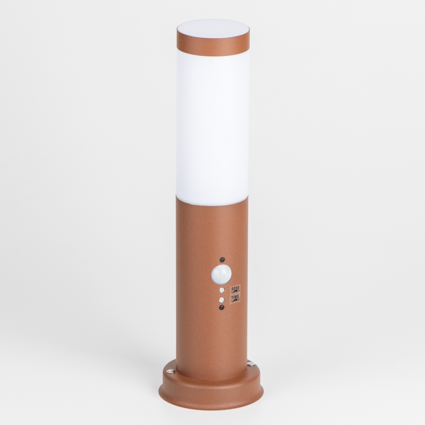 Brilagi - Lampada da esterno con sensore NOVA, 1x E27/15W/230V, 40 cm, IP44, marrone