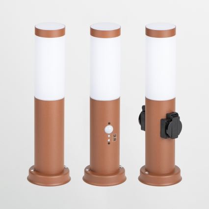 Brilagi - Lampada da esterno con sensore NOVA, 1x E27/15W/230V, 40 cm, IP44, marrone