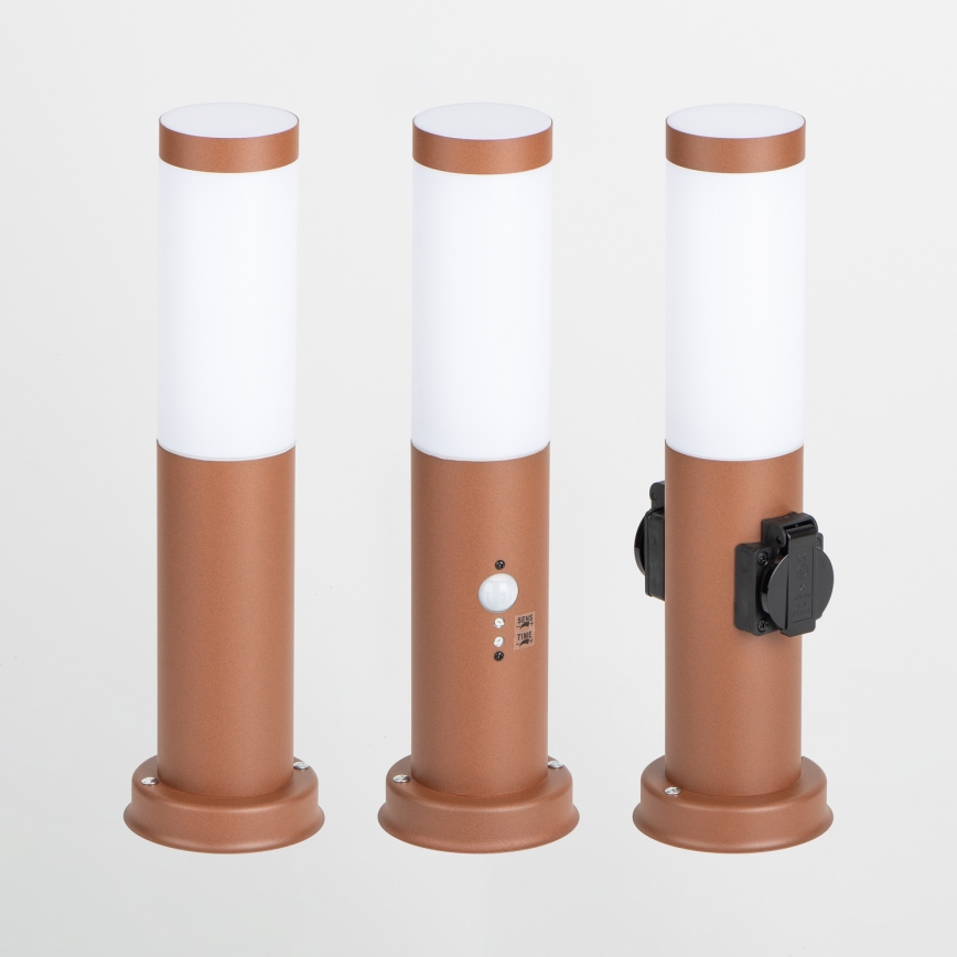 Brilagi - Lampada da esterno con sensore NOVA, 1x E27/15W/230V, 40 cm, IP44, marrone