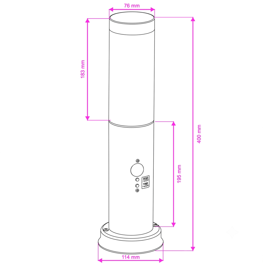 Brilagi - Lampada da esterno con sensore NOVA 1xE27/15W/230V 40 cm IP44 antracite
