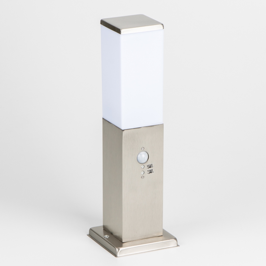Brilagi - Lampada da esterno con sensore NOVA 1xE27/15W/230V 40 cm IP44 finitura cromo opaco