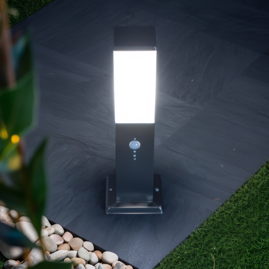 Brilagi - Lampada da esterno con sensore NOVA 1xE27/15W/230V 40 cm IP44 finitura cromo opaco