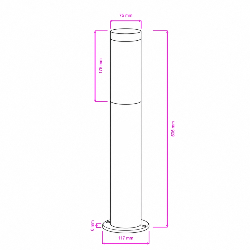 BRILAGI - Lampada da esterno ELIA 1xE27/20W/230V IP44 50 cm cromo satinato