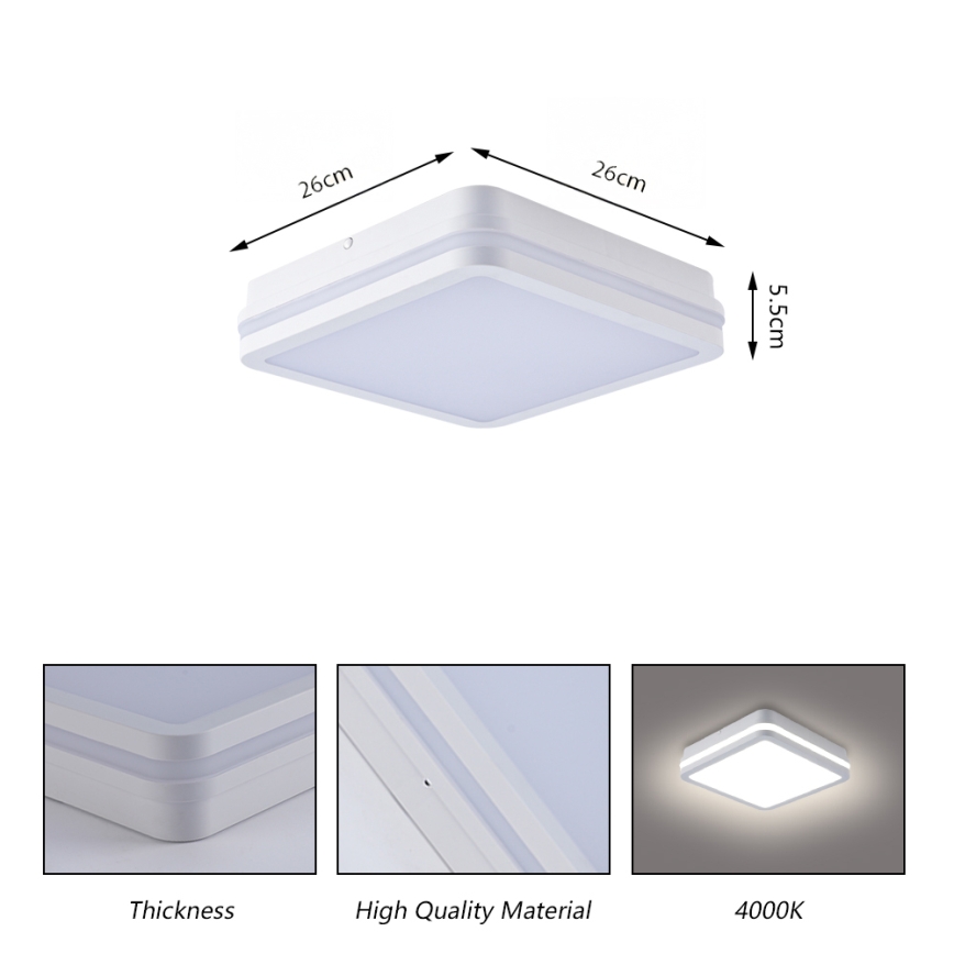Brilagi - Lampada da esterno LED BENE LED/24W/230V 26x26 cm bianca IP54