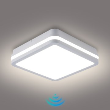 Brilagi - Lampada da esterno LED con sensore BENE LED/18W/230V 22x22 cm bianca IP54