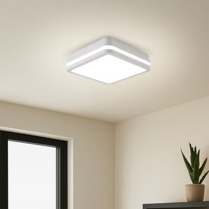 Brilagi - Lampada da esterno LED con sensore BENE LED/18W/230V 22x22 cm bianca IP54