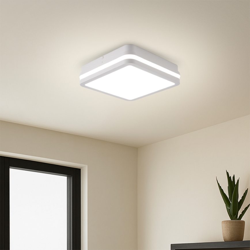 Brilagi - Lampada da esterno LED con sensore BENE LED/18W/230V 22x22 cm bianca IP54