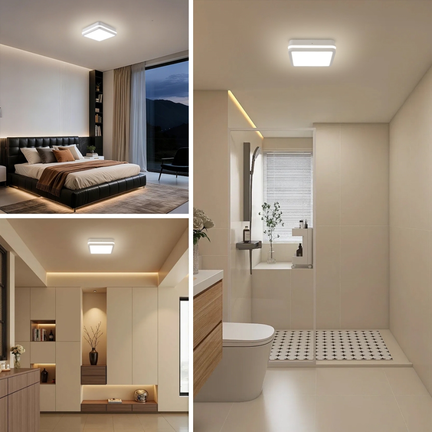 Brilagi - Lampada da esterno LED con sensore BENE LED/18W/230V 22x22 cm bianca IP54